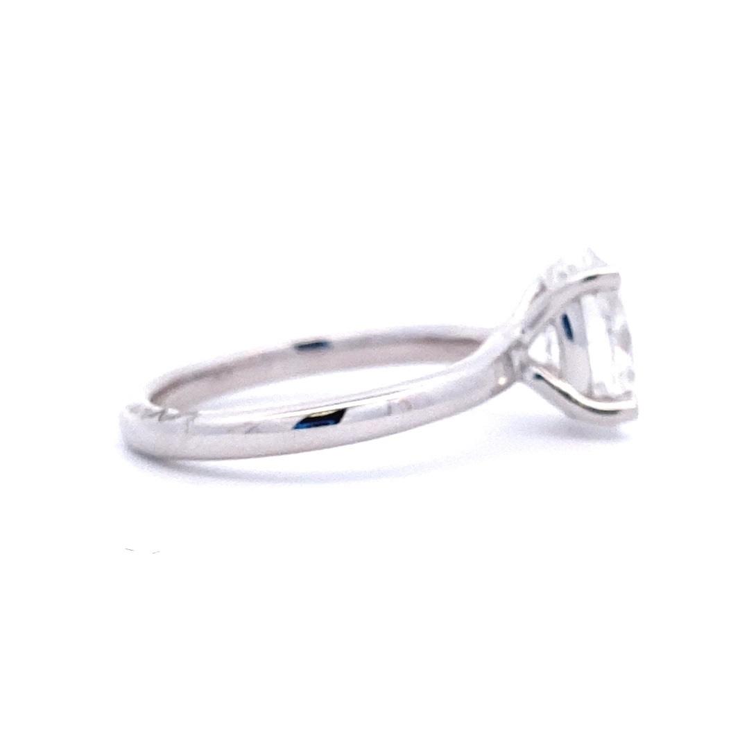 14K White Gold 2.01CTW Lab-Grown Oval Diamond Solitaire Engagement Ring - Image 2