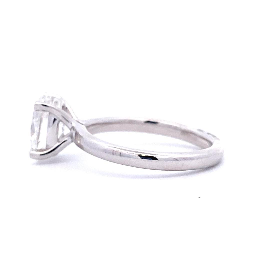 14K White Gold 2.01CTW Lab-Grown Oval Diamond Solitaire Engagement Ring - Image 4