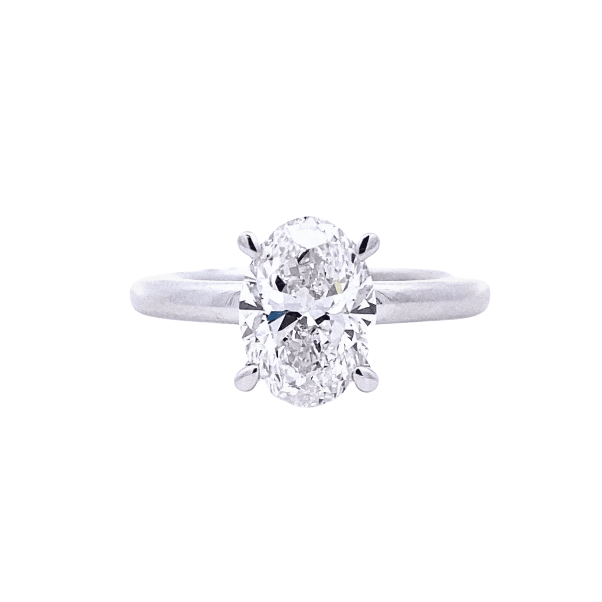 14K White Gold 1.50CTW Lab-Grown Oval Diamond Solitaire Engagement Ring