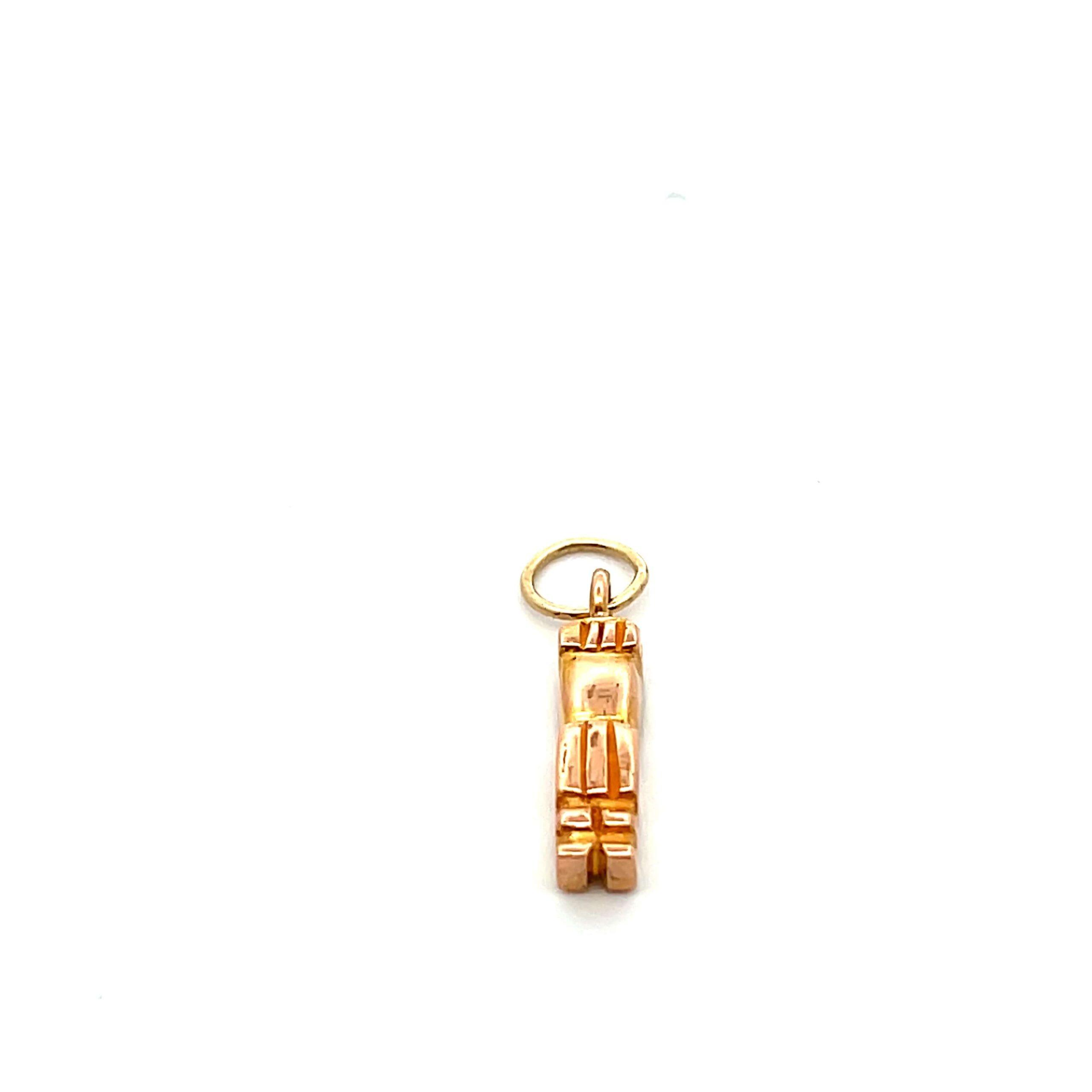 Estate 14K Yellow Gold Totem Charm Pendant