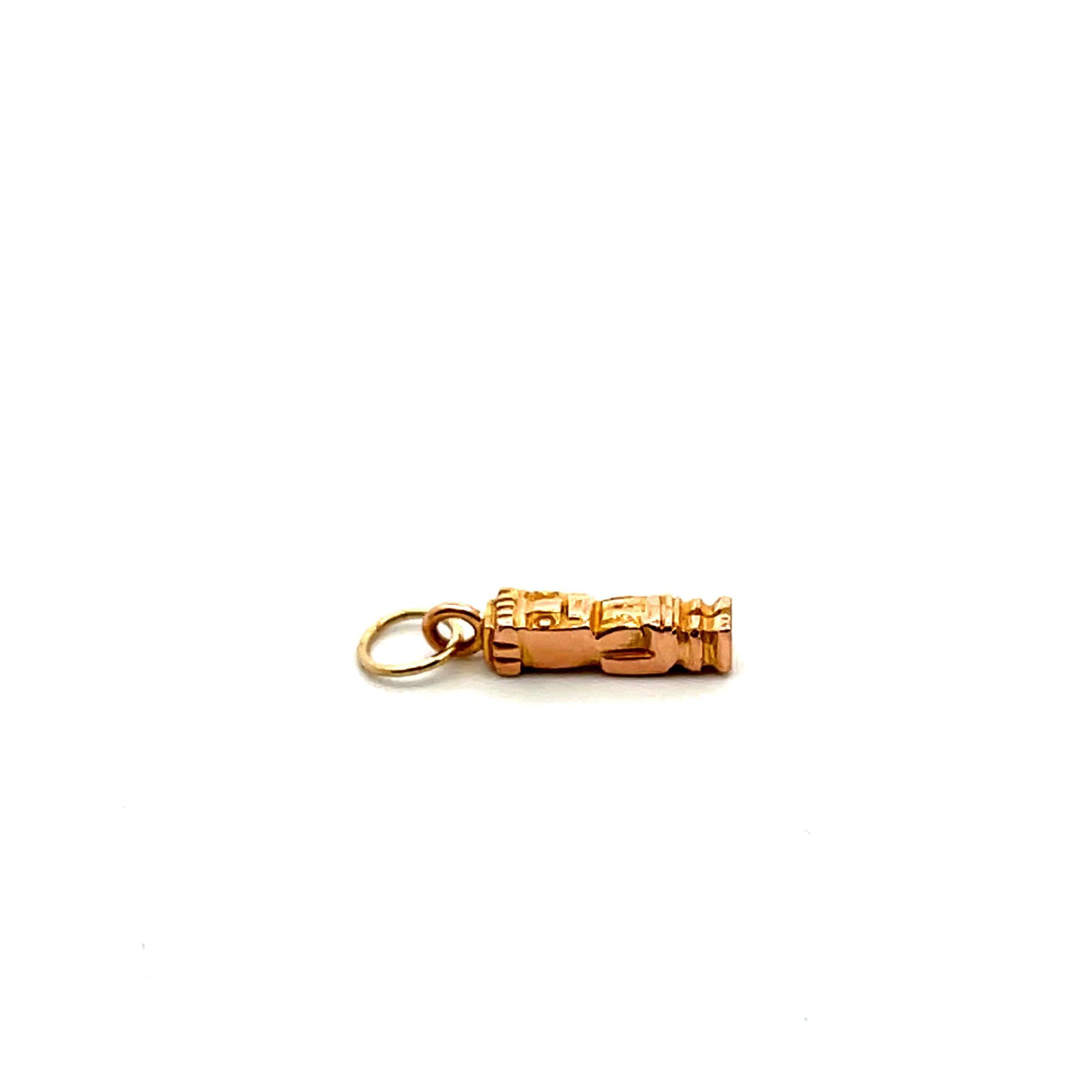 Estate 14K Yellow Gold Totem Charm Pendant