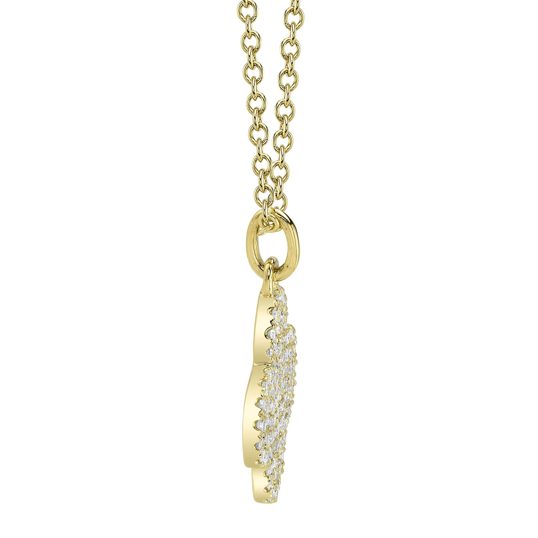 14K Yellow Gold 0.23ctw Diamond Clover Pendant Necklace by Shy Creation