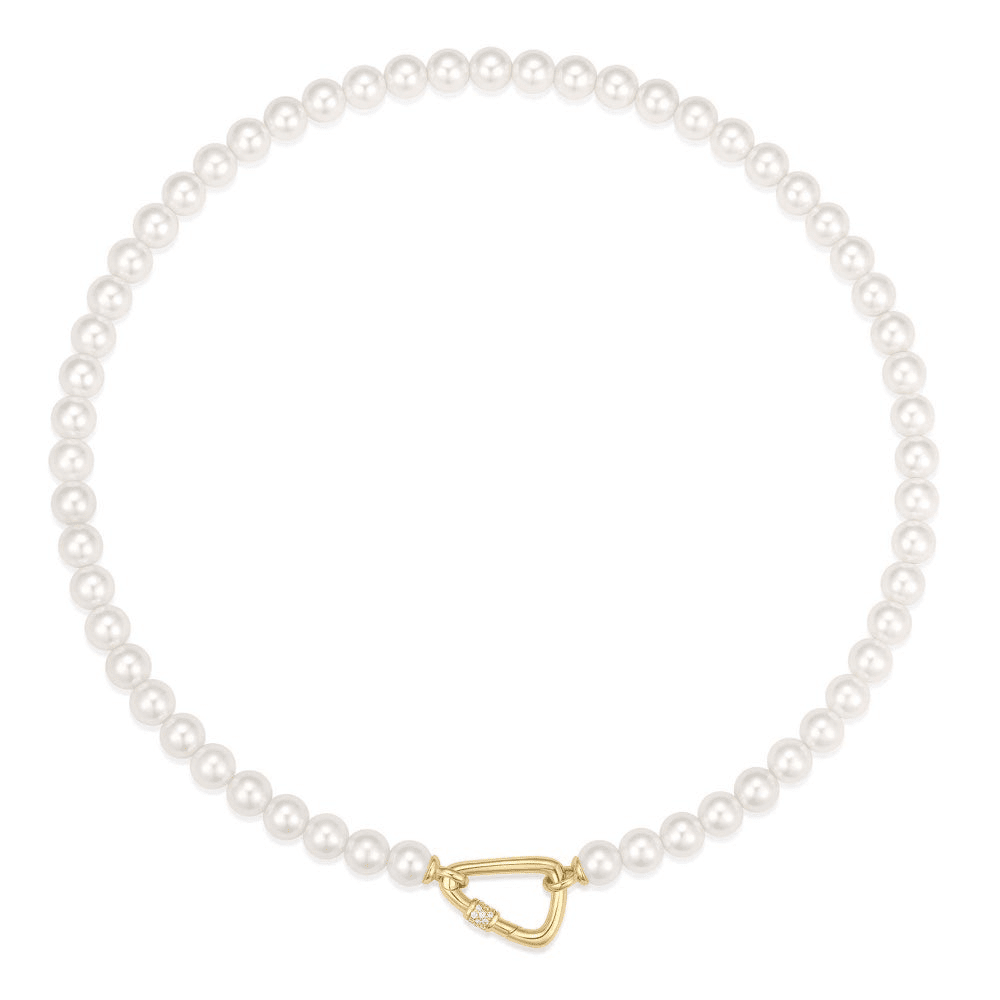 14K Gold Plated Shell Pearl Strand Necklace by Ania Haie