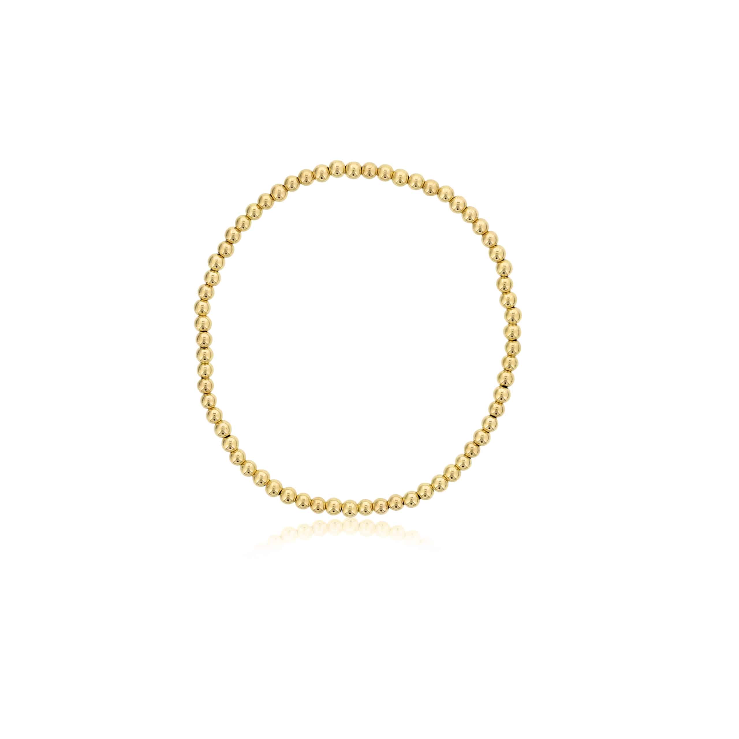 3MM Gold-Filled Bead Stretch Bracelet by Dee Berkley