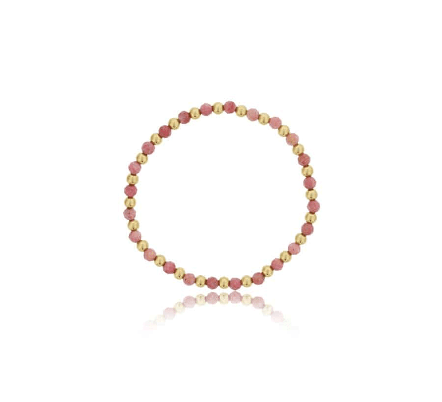 4MM Garnet & Gold-Filled Bead Stretch Bracelet by Dee Berkley