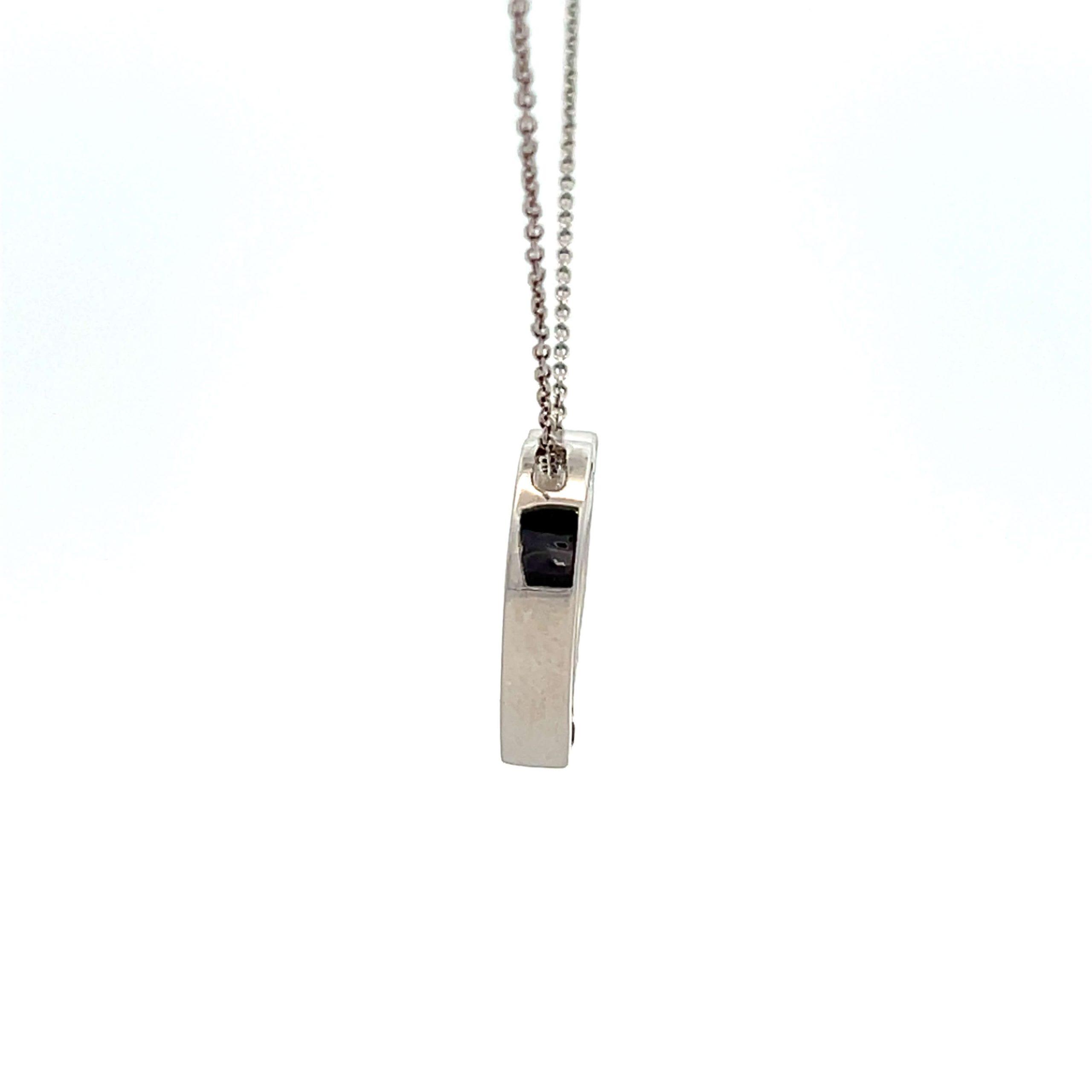 Estate 14K White Gold Multi-Color Sapphire Heart Pendant Necklace