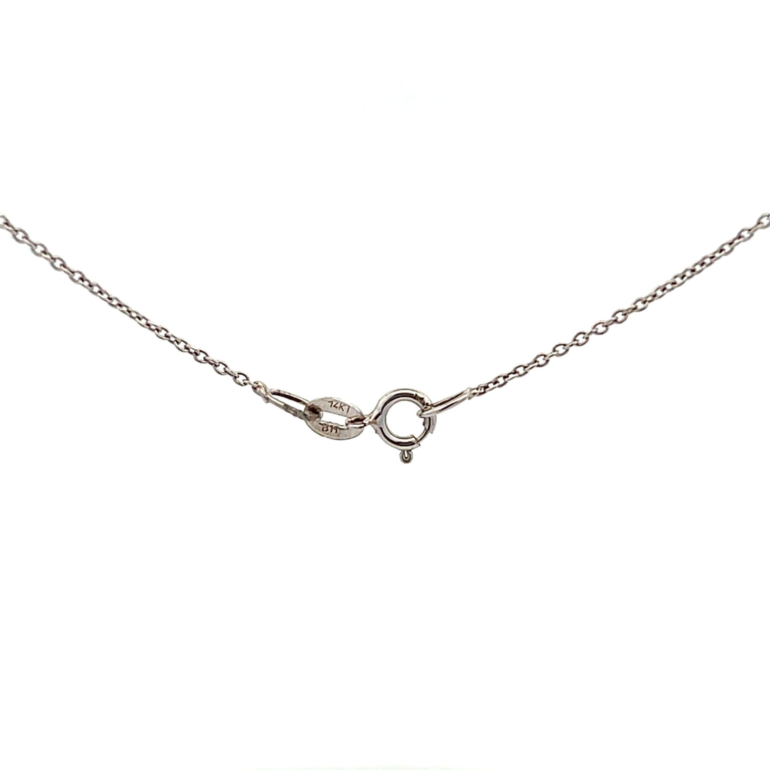 Estate 14K White Gold Multi-Color Sapphire Heart Pendant Necklace