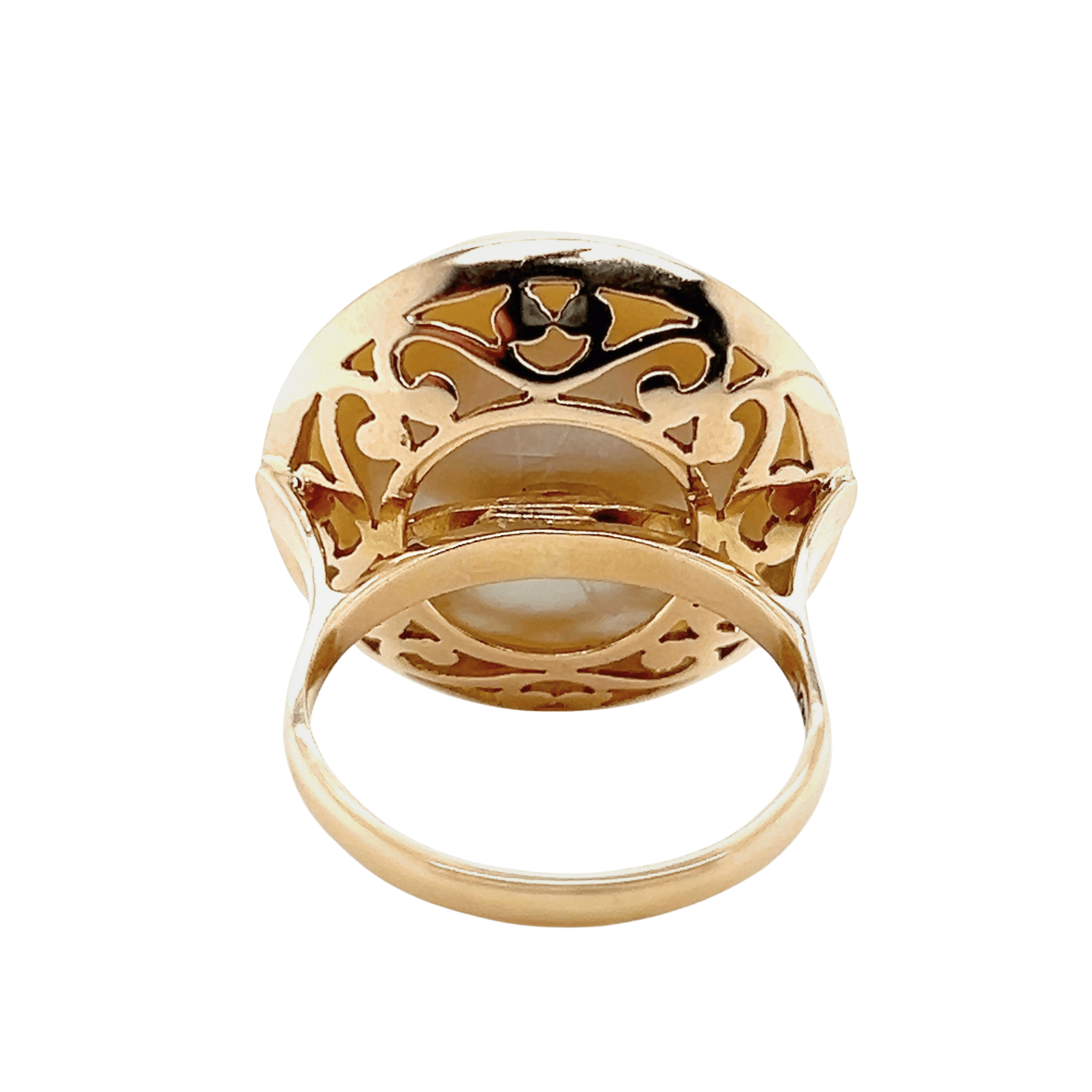 Estate 14K Yellow Gold Freshwater Mabe Pearl Ring