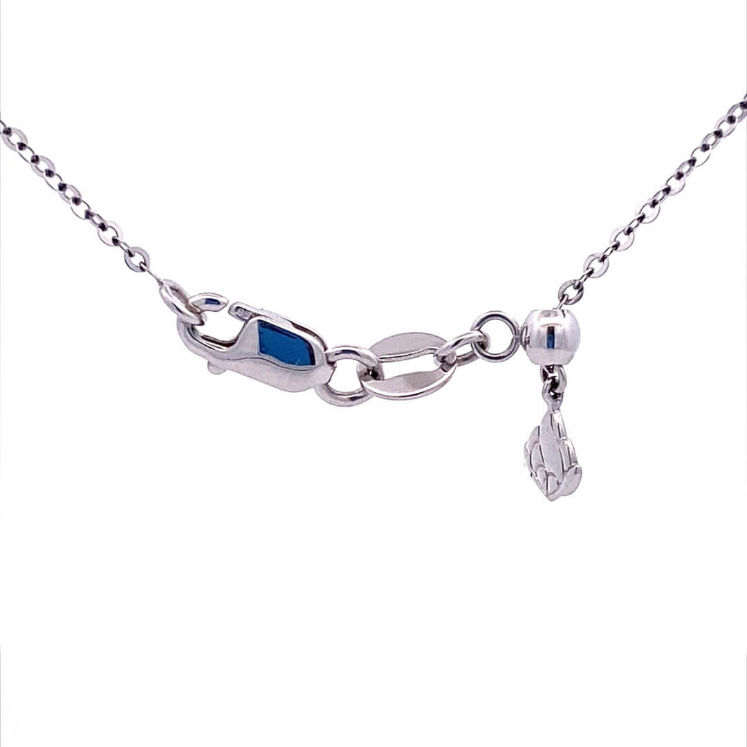 14K White Gold 3.21CTW Diamond Bar Station Necklace