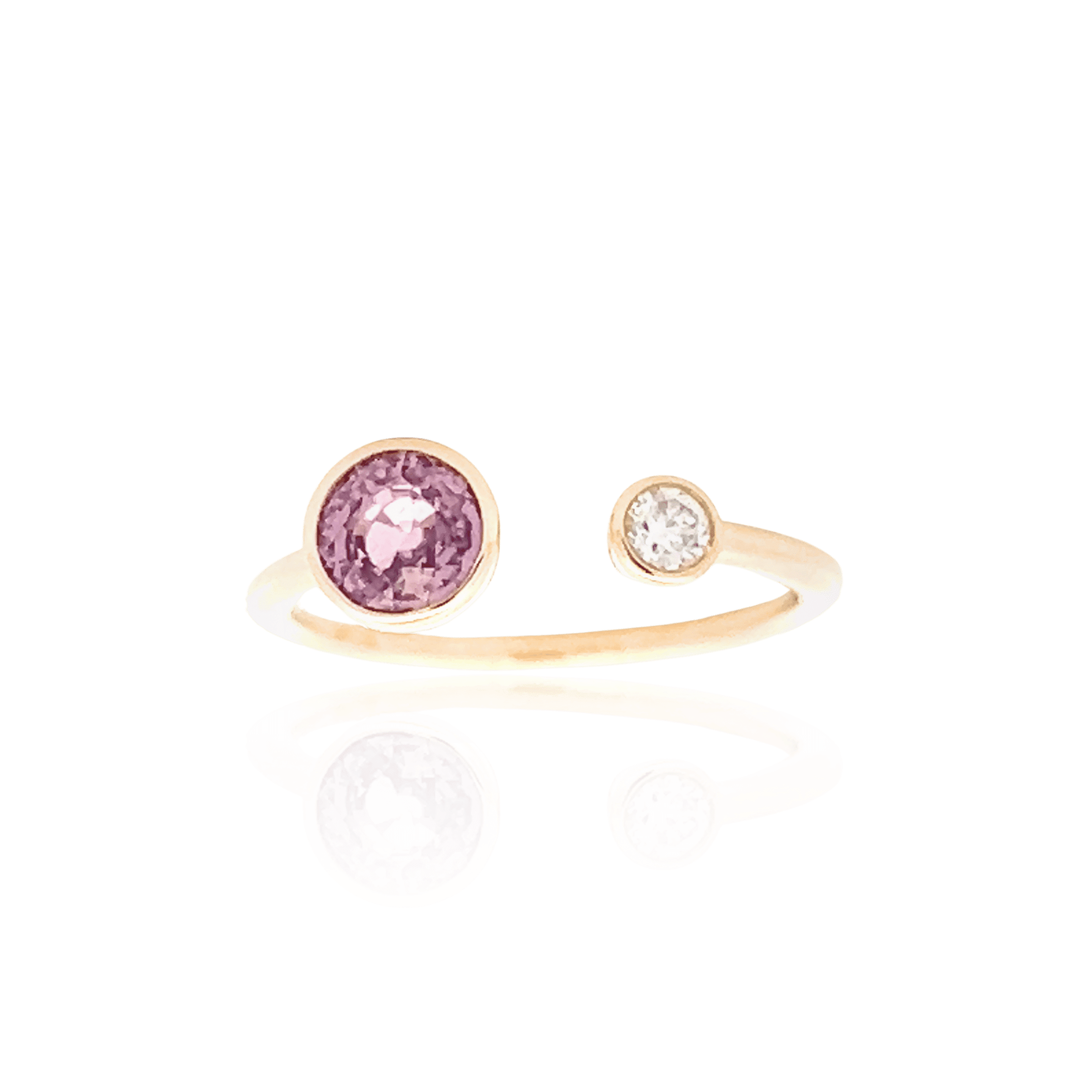 14K Yellow Gold 1.03CTW Pink Sapphire & Diamond Open Ring