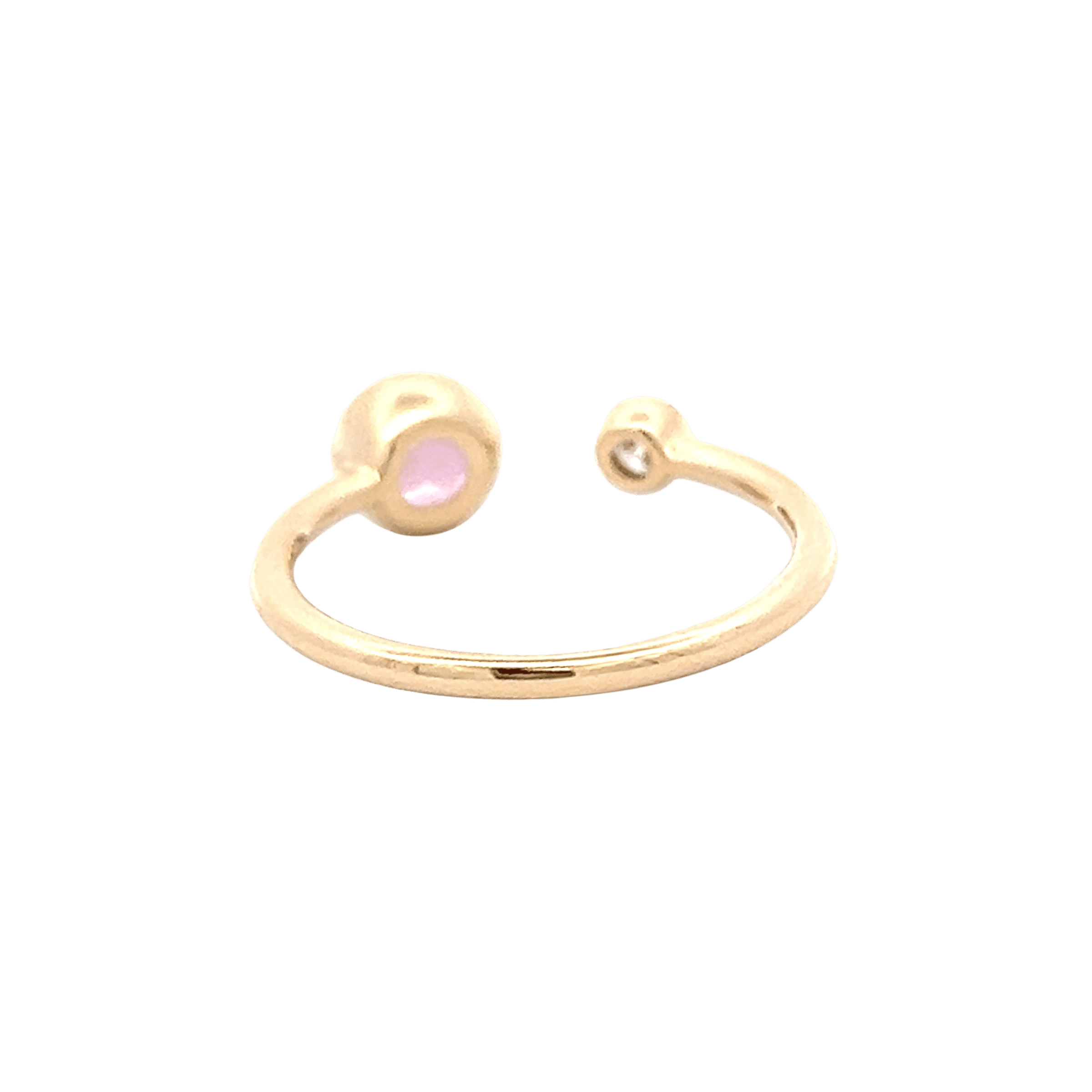 14K Yellow Gold 1.03CTW Pink Sapphire & Diamond Open Ring