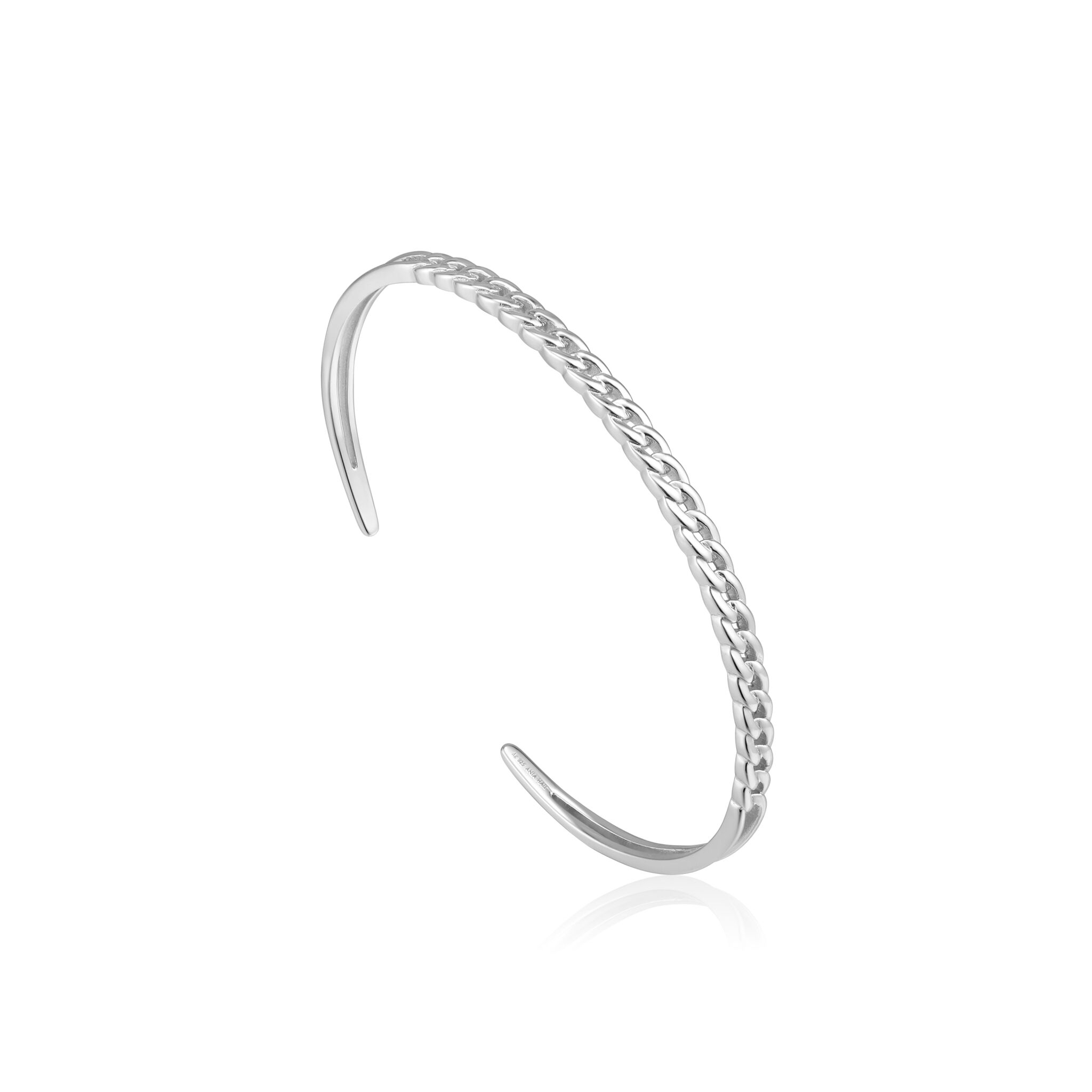 Silver Curb Chain Cuff by Ania Haie