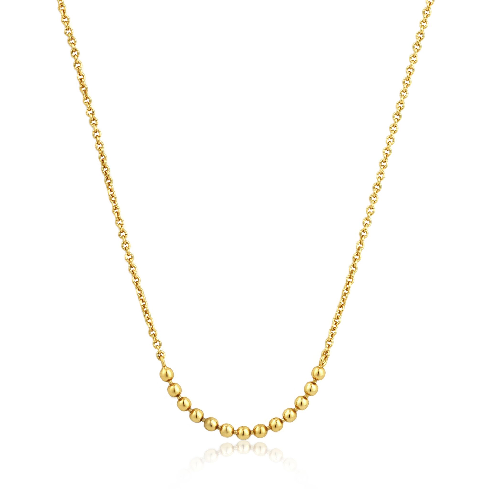 Gold Toned Modern Multiple Balls Necklace by Ania Haie