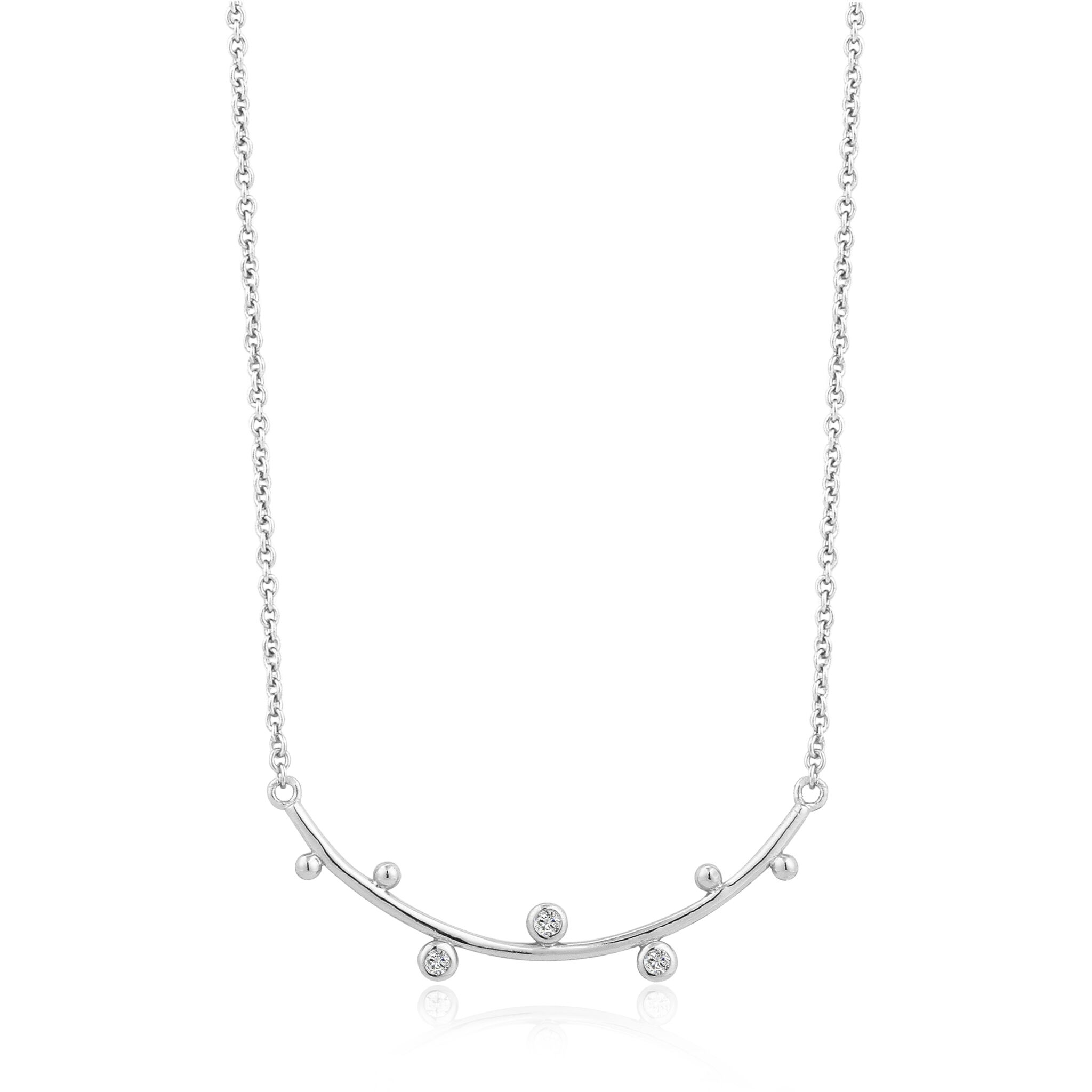 Silver Shimmer Solid Bar Stud Necklace by Ania Haie