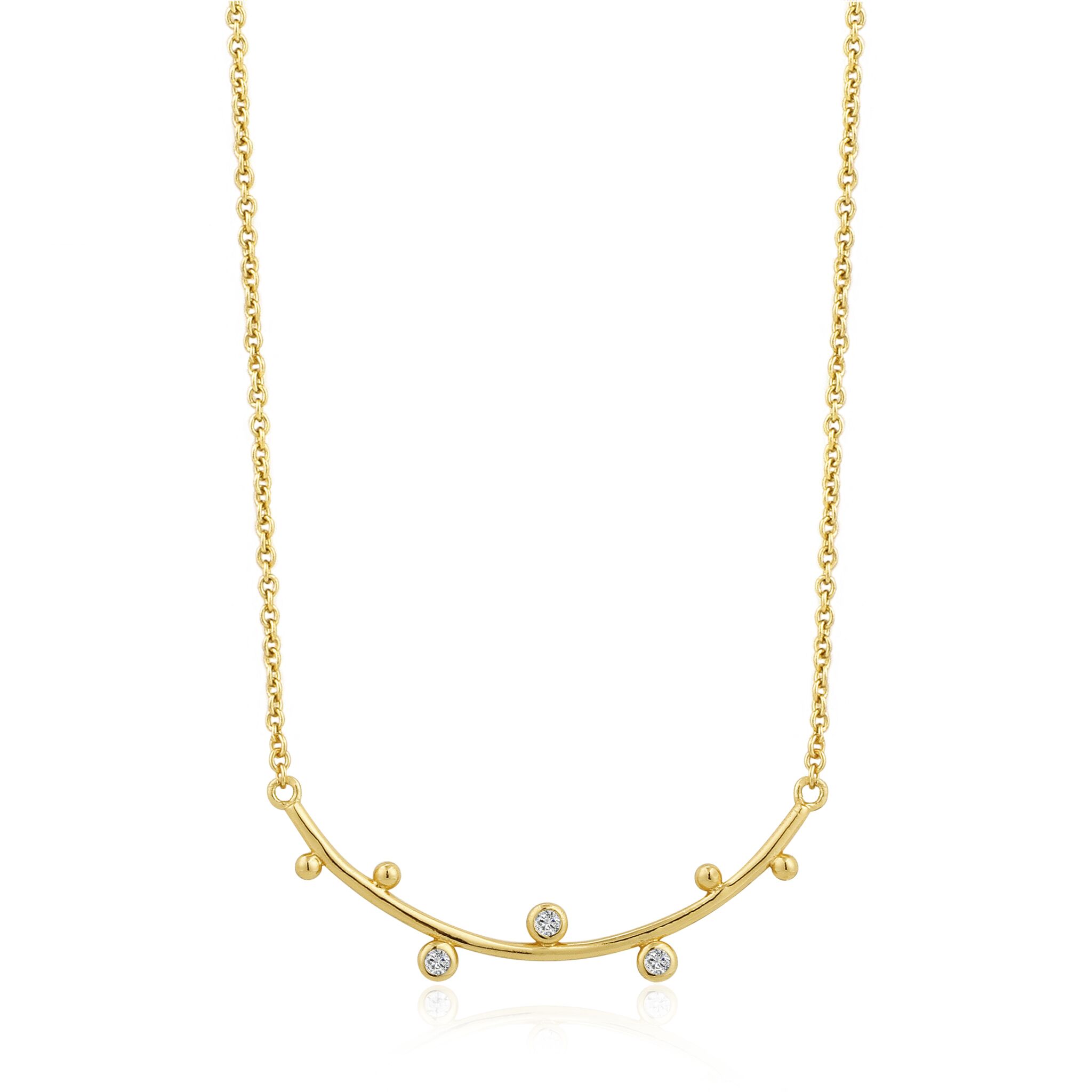 Gold Toned Shimmer Bar Necklace by Ania Haie