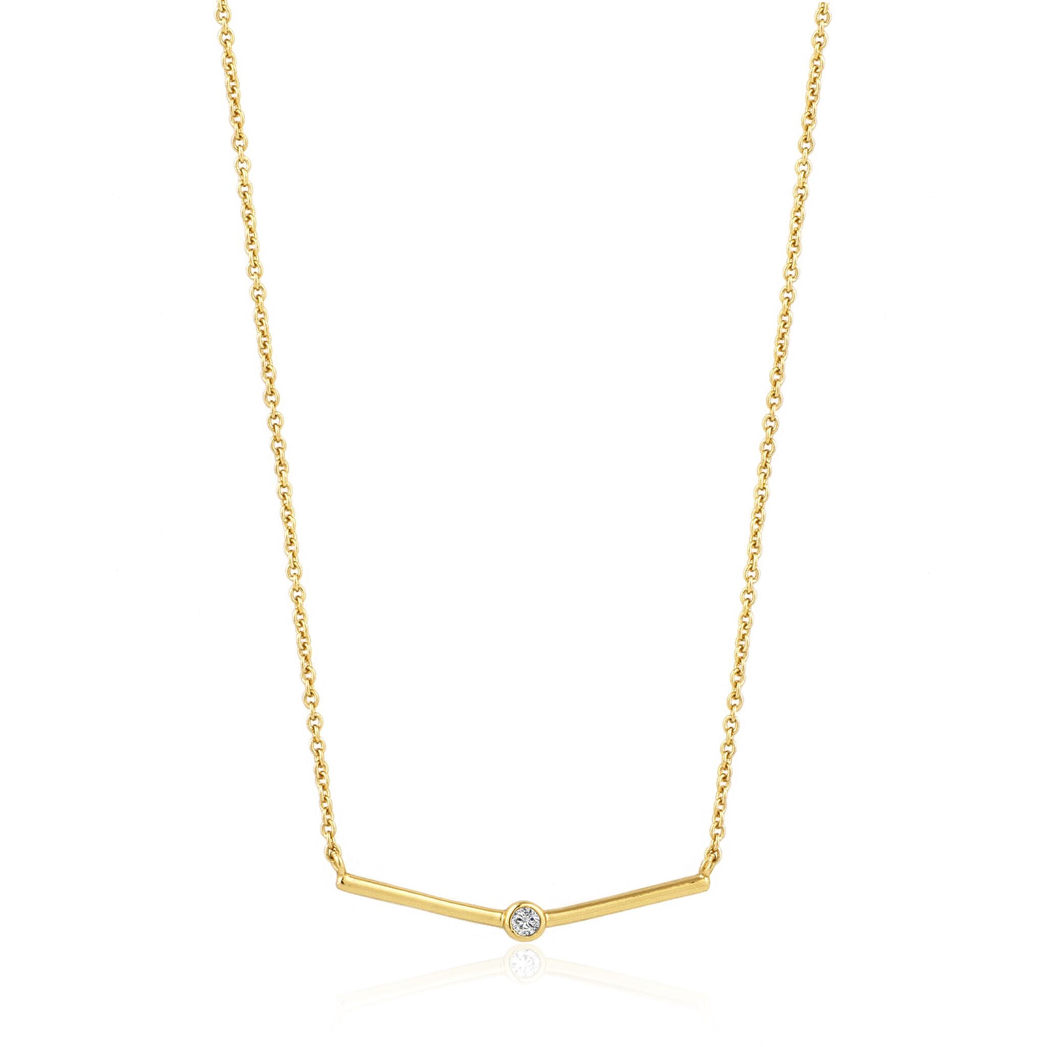 Gold Toned Shimmer Single Stud Necklace by Ania Haie