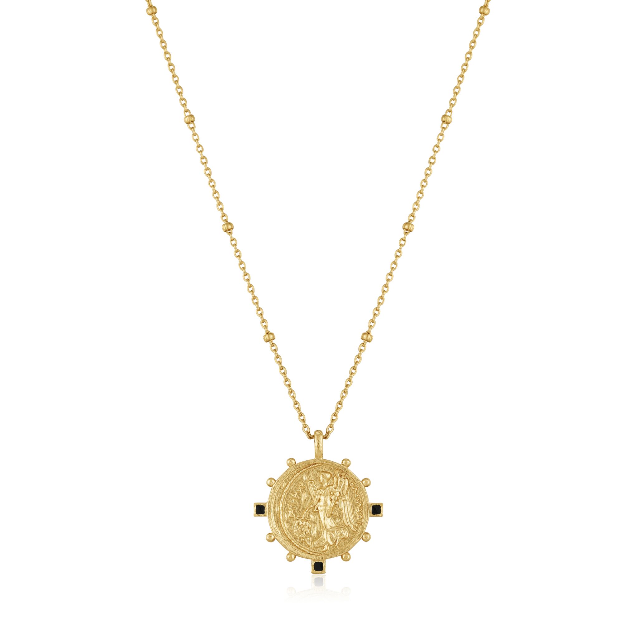 gold toned victory goddess necklace