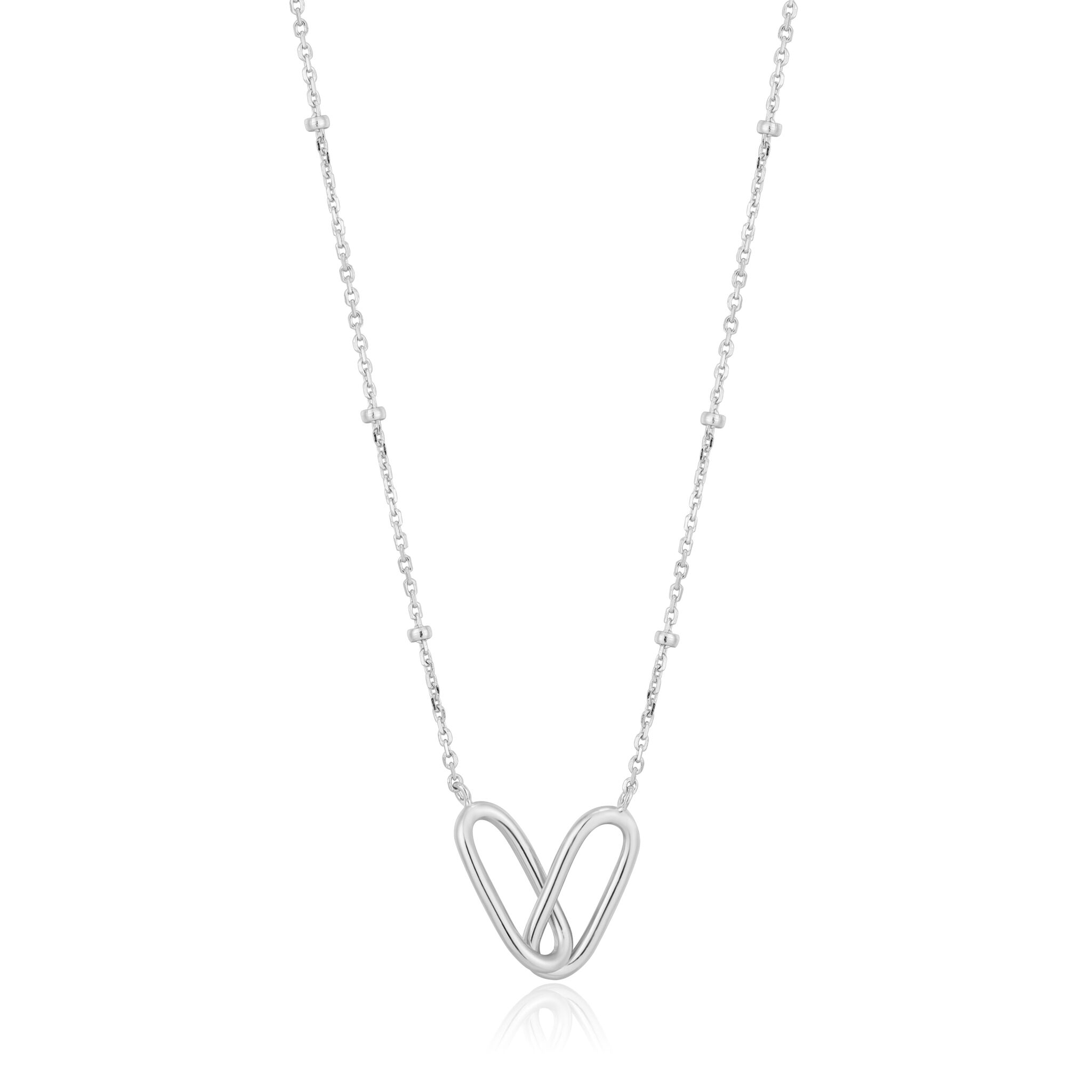 Silver Beaded Chain Link Necklace by Ania Haie