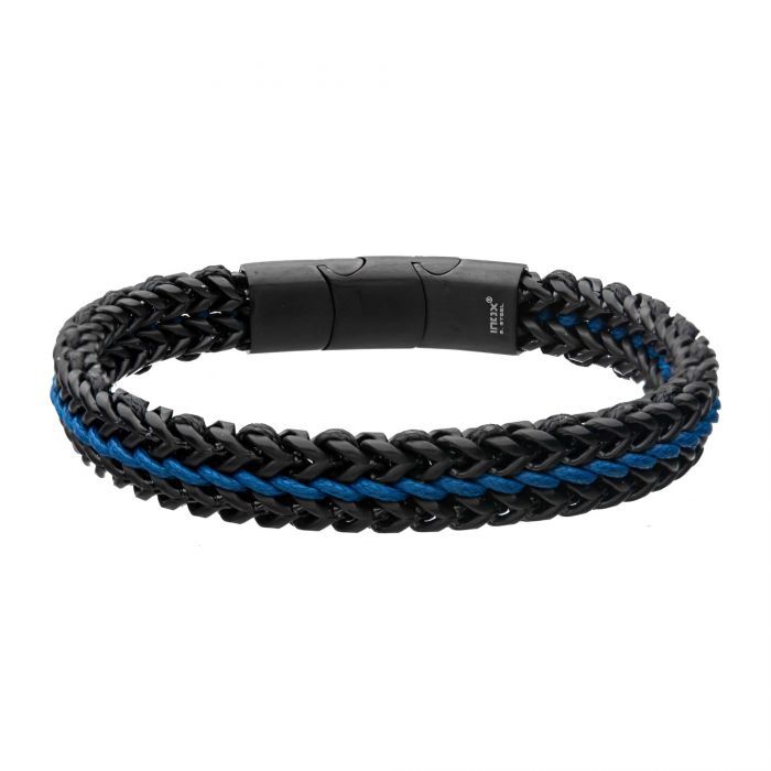 Allegiance Stainless Steel and Blue Cord Bracelet