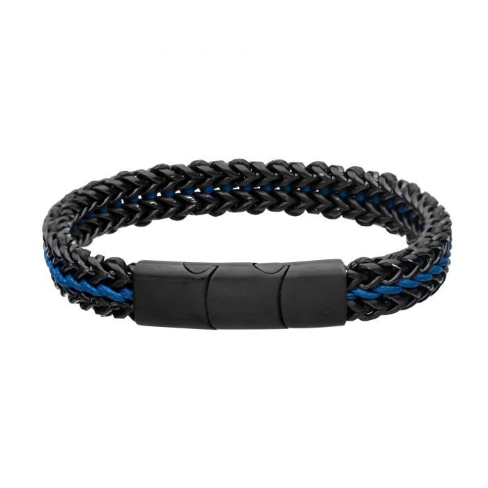 Allegiance Stainless Steel and Blue Cord Bracelet - Image 2