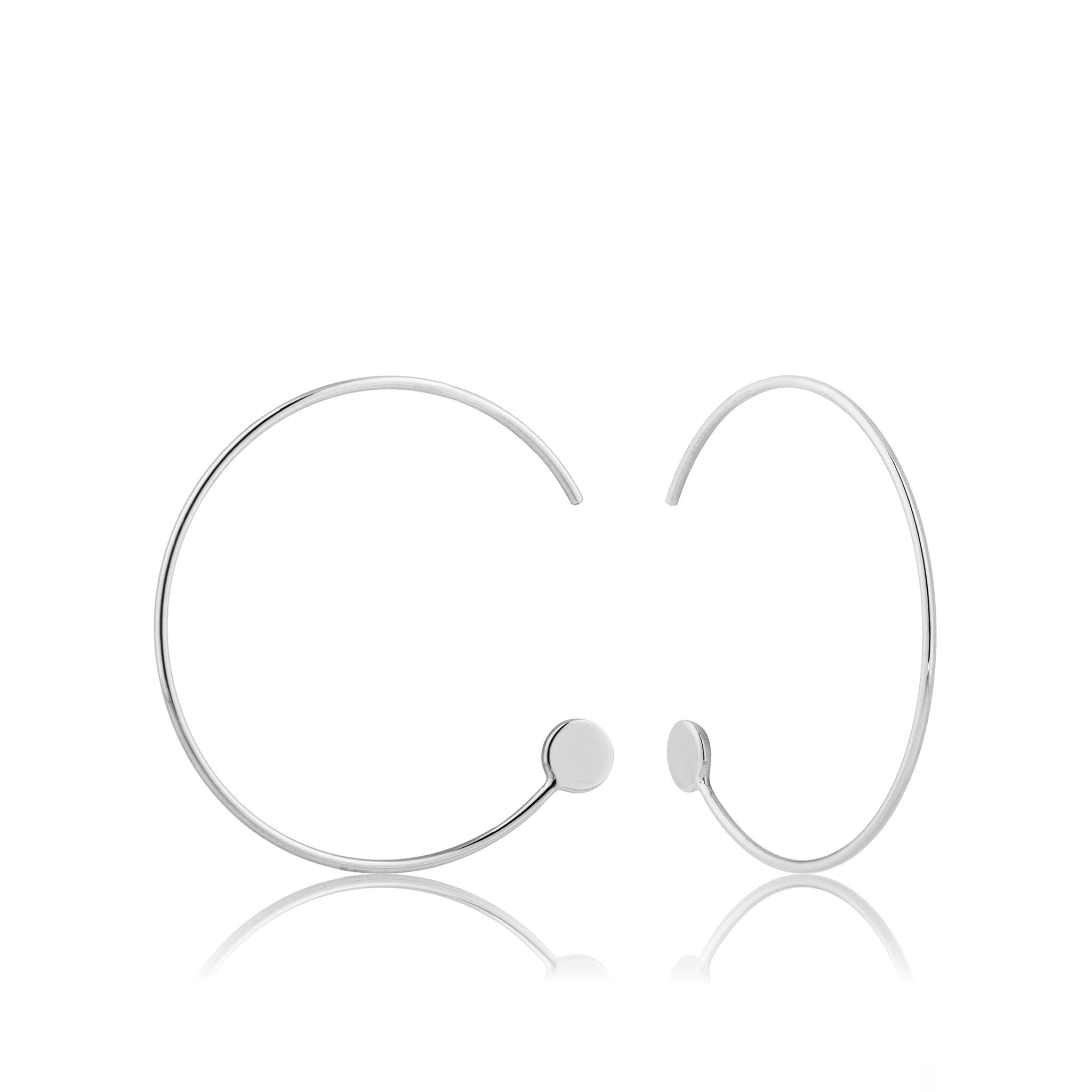Sterling Silver Open Hoop Earrings by Ania Haie