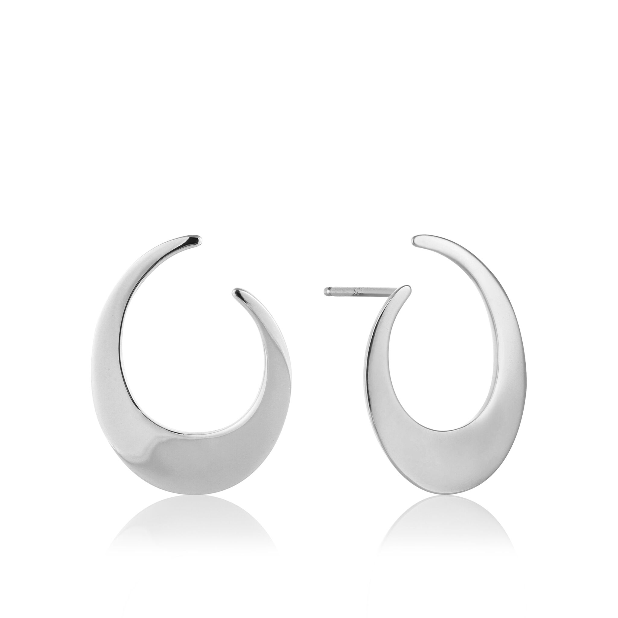 Sterling Silver Oval Twist Earrings by Ania Haie