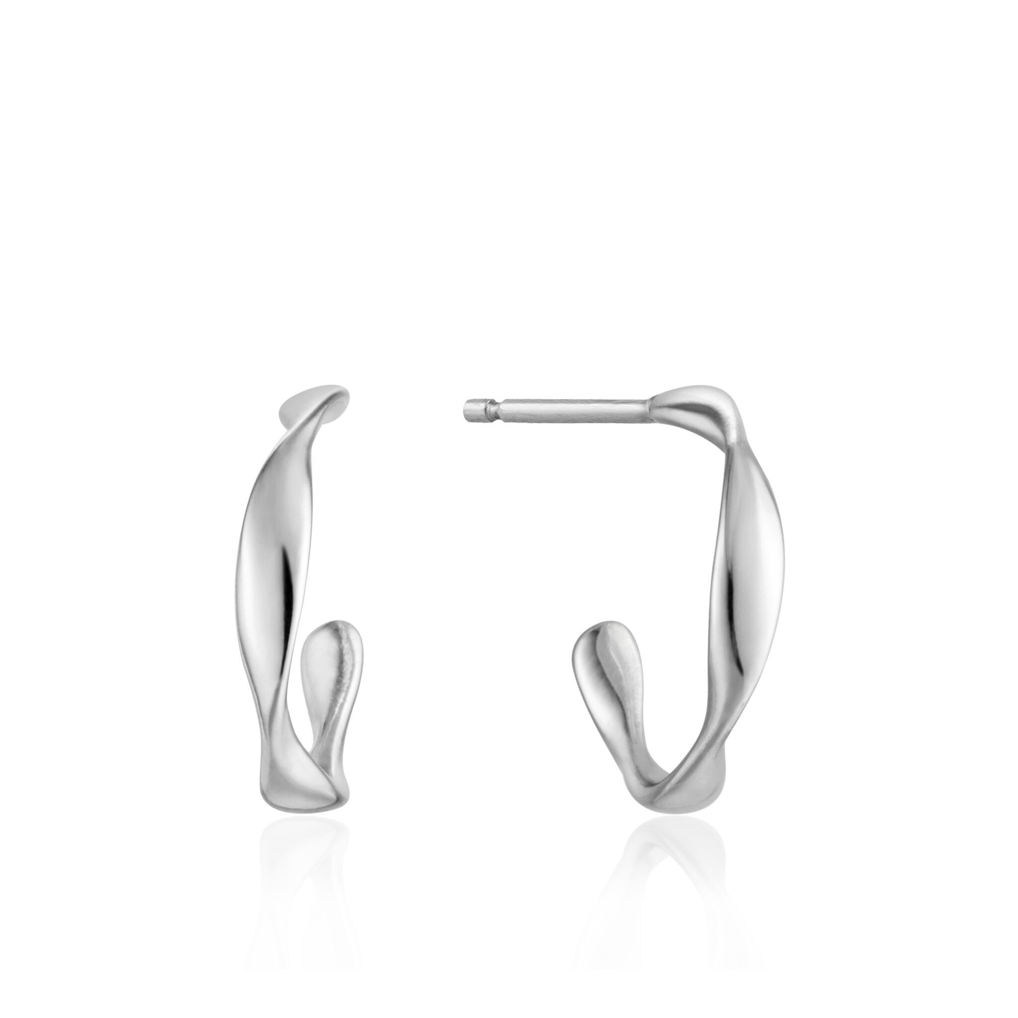 Sterling Silver Twist Mini Hoop Earrings by Ania Haie