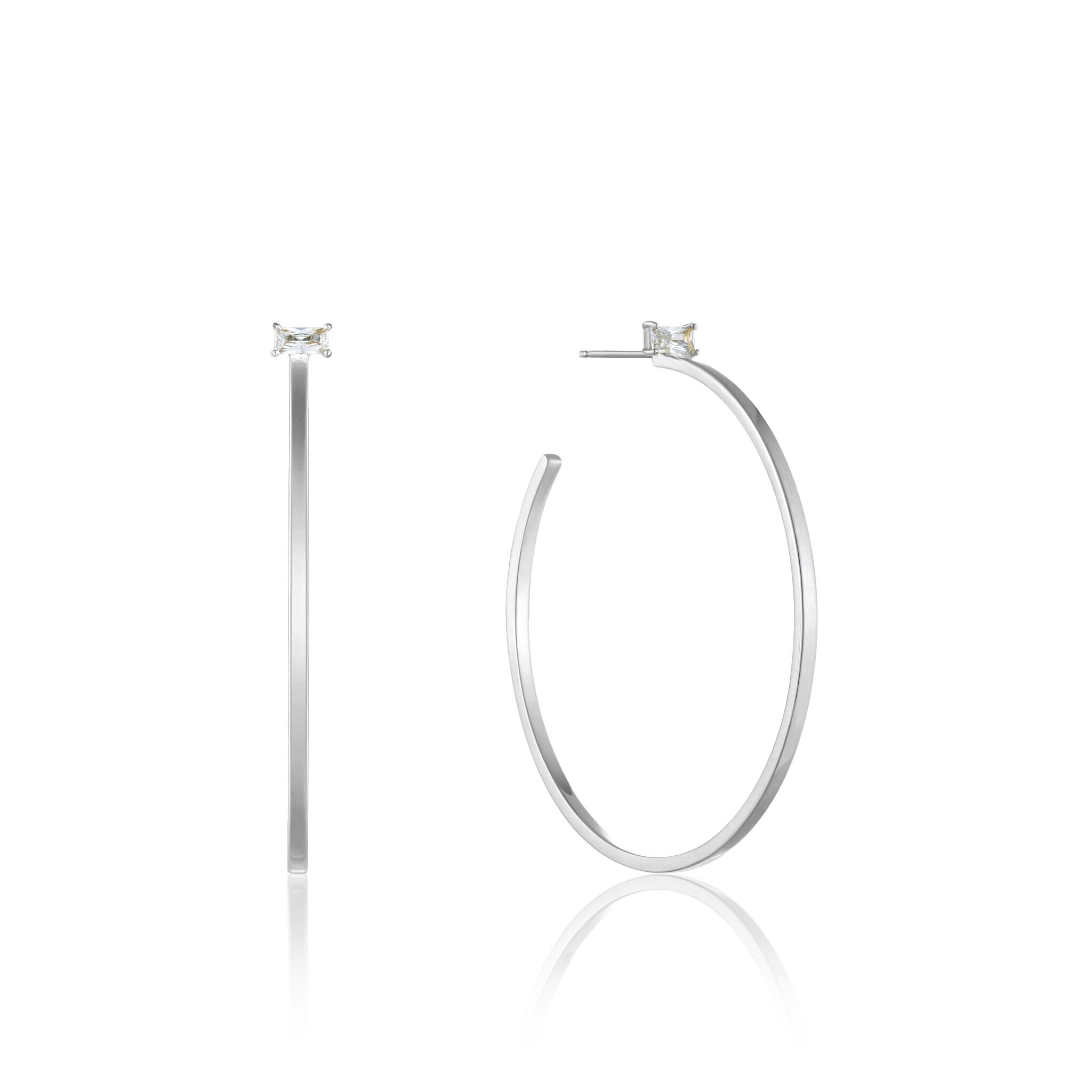 Sterling Silver Glow Hoop Earrings by Ania Haie