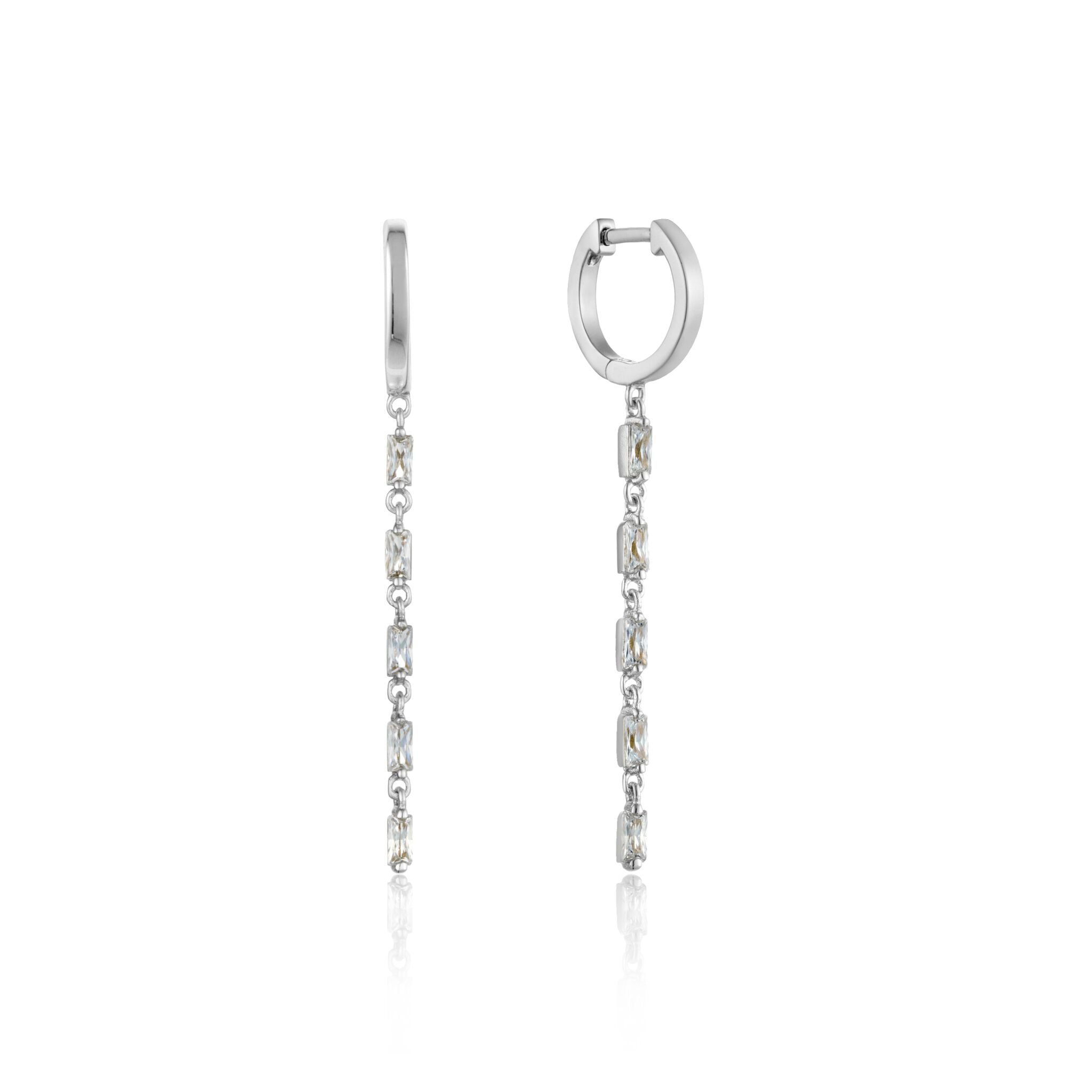 sterling silver glow drop huggie hoops