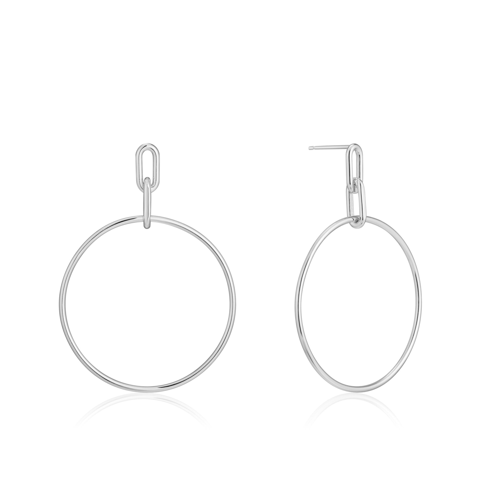Sterling Silver Cable Link Hoop Earrings by Ania Haie