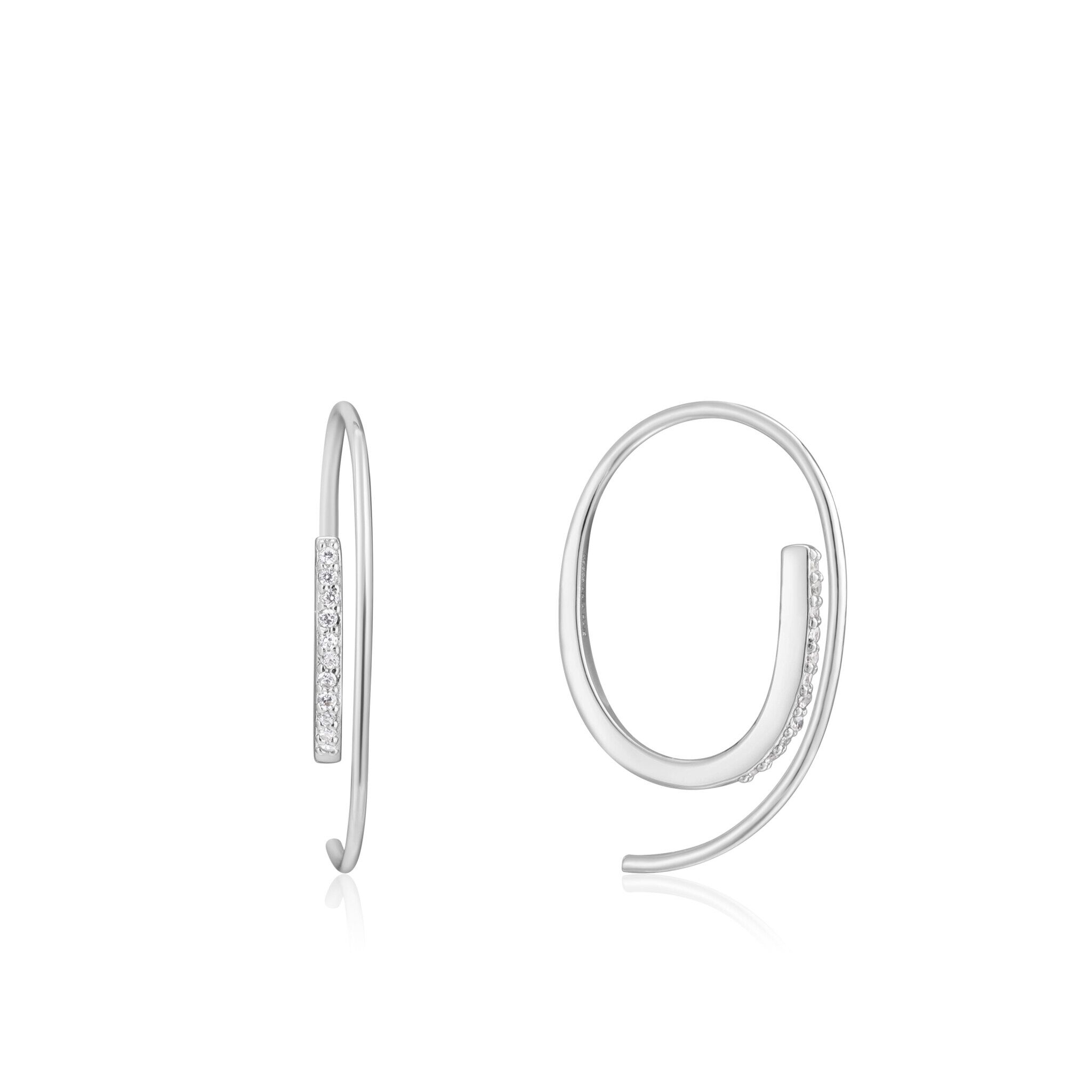 Sterling Silver Twist Through Sparkle Earrings by Ania Haie