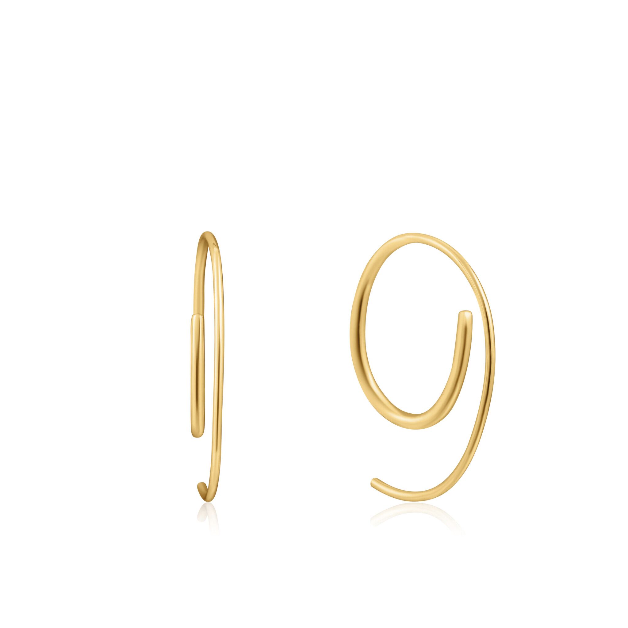 Gold Toned Twist Through Earrings by Ania Haie
