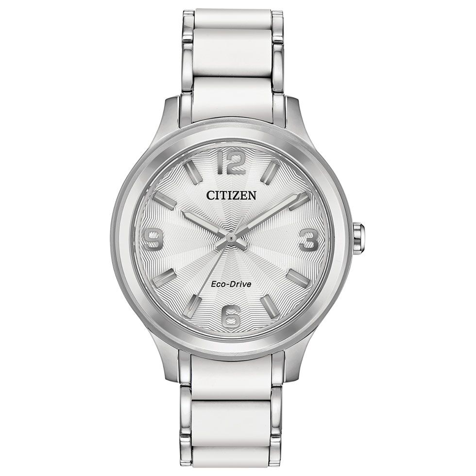 White and Silver Ladies Drive Watch by Citizen