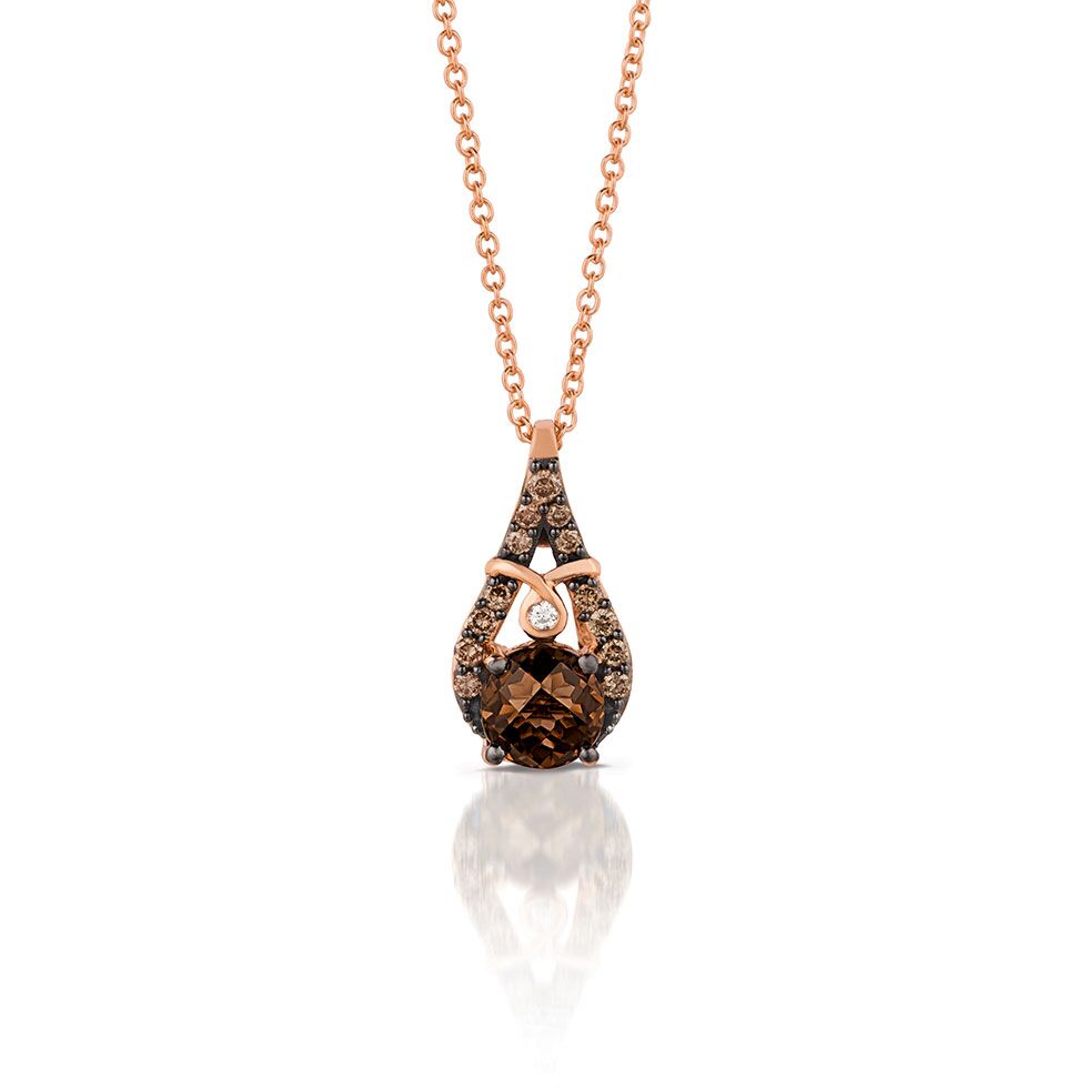 Chocolate Quartz® Pendant with Chocolate and Vanilla Diamonds® by Le Vian®