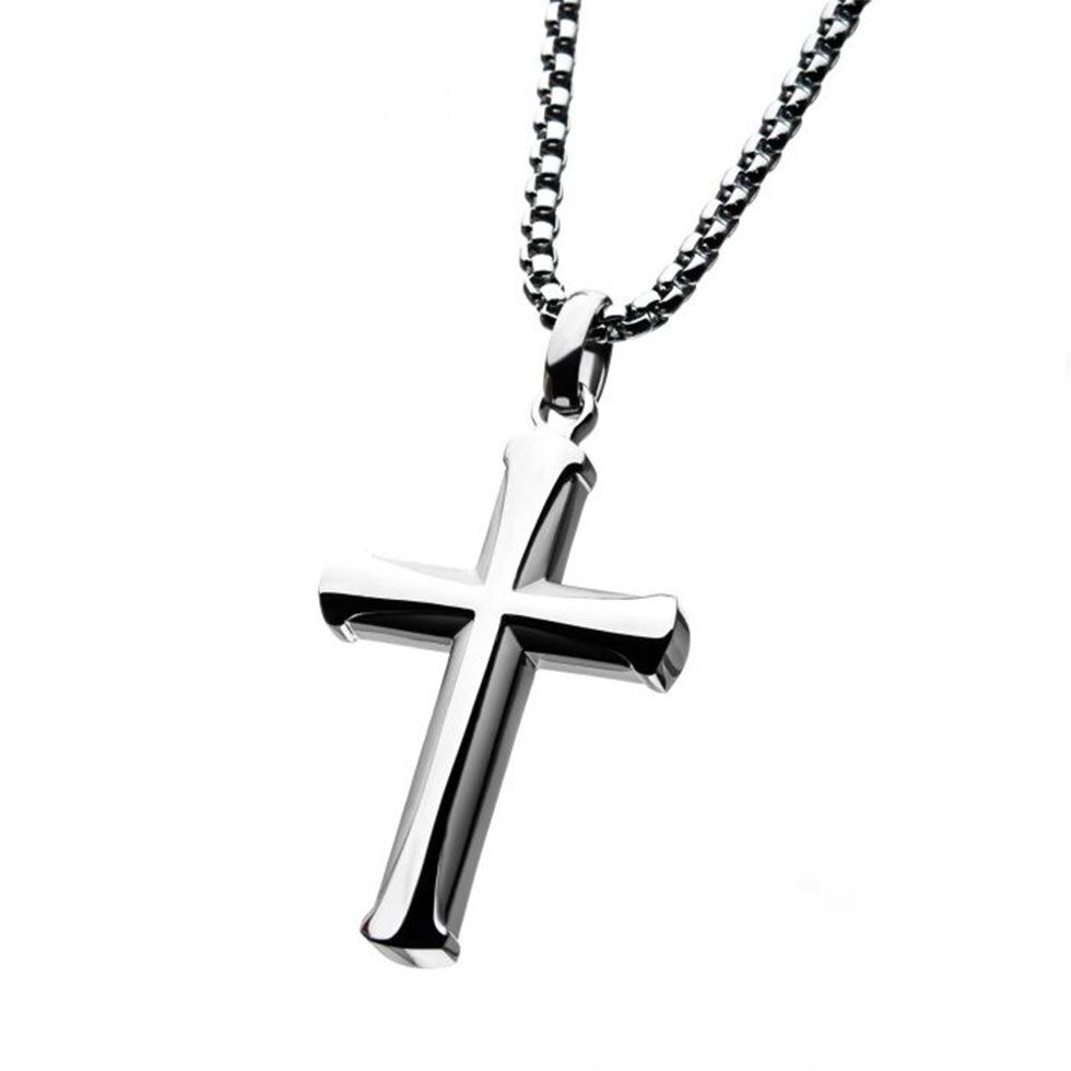 Beveled Cross Necklace by INOX