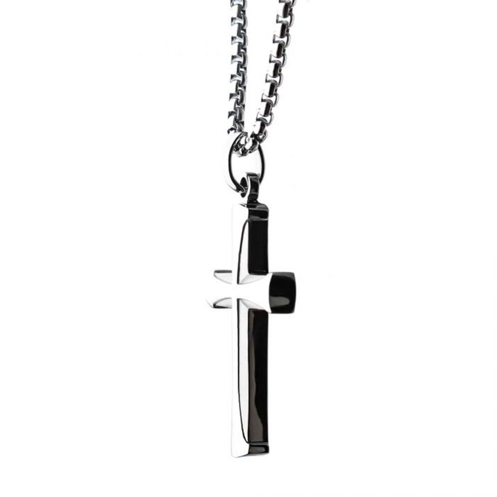 Beveled Cross Necklace by INOX