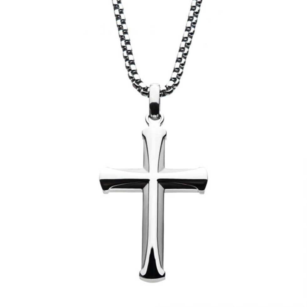 Beveled Cross Necklace by INOX