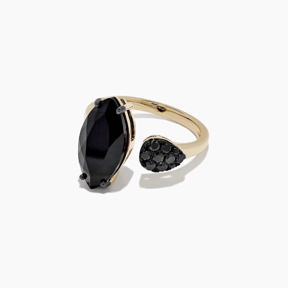 Onyx and Black Diamond Ring