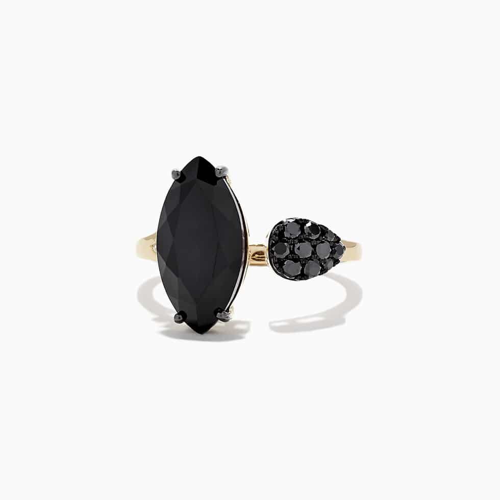 Onyx and Black Diamond Ring