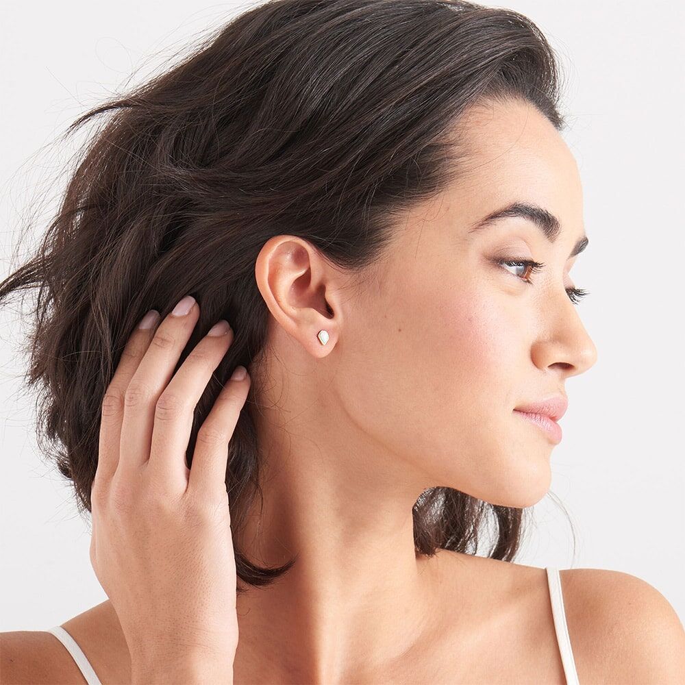 Opal Color Stud Earrings