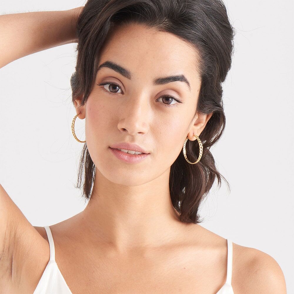 Curb Chain Hoop Earrings