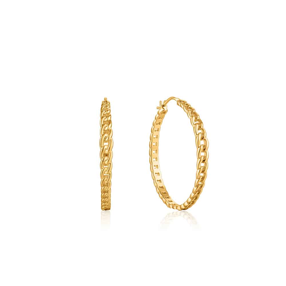Curb Chain Hoop Earrings