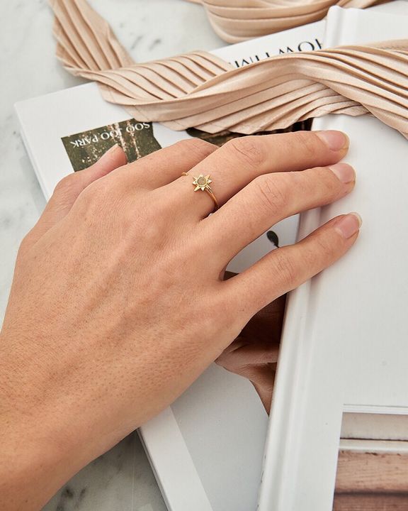 midnight star adjustable ring on model