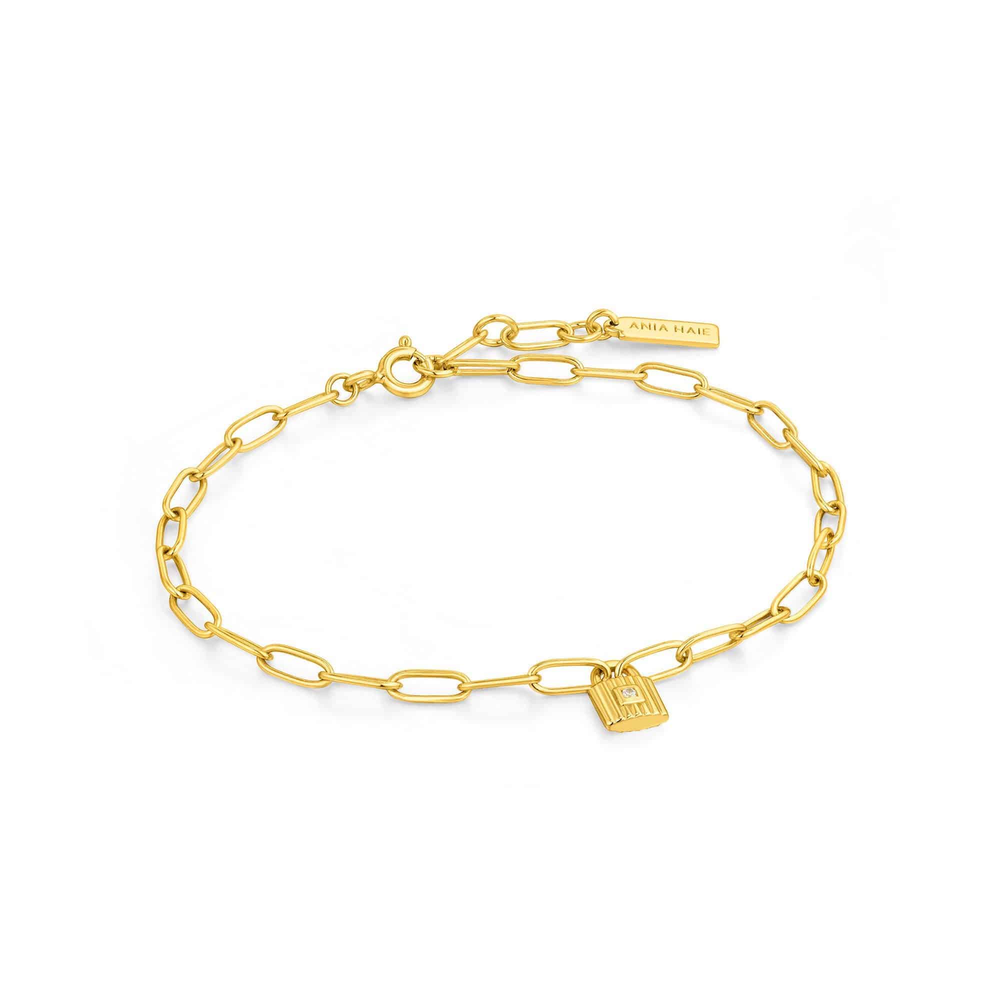 Chunky Chain Padlock Bracelet by Ania Haie