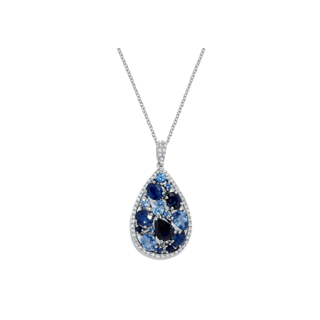 sapphire and diamond teardrop pendant by Effy