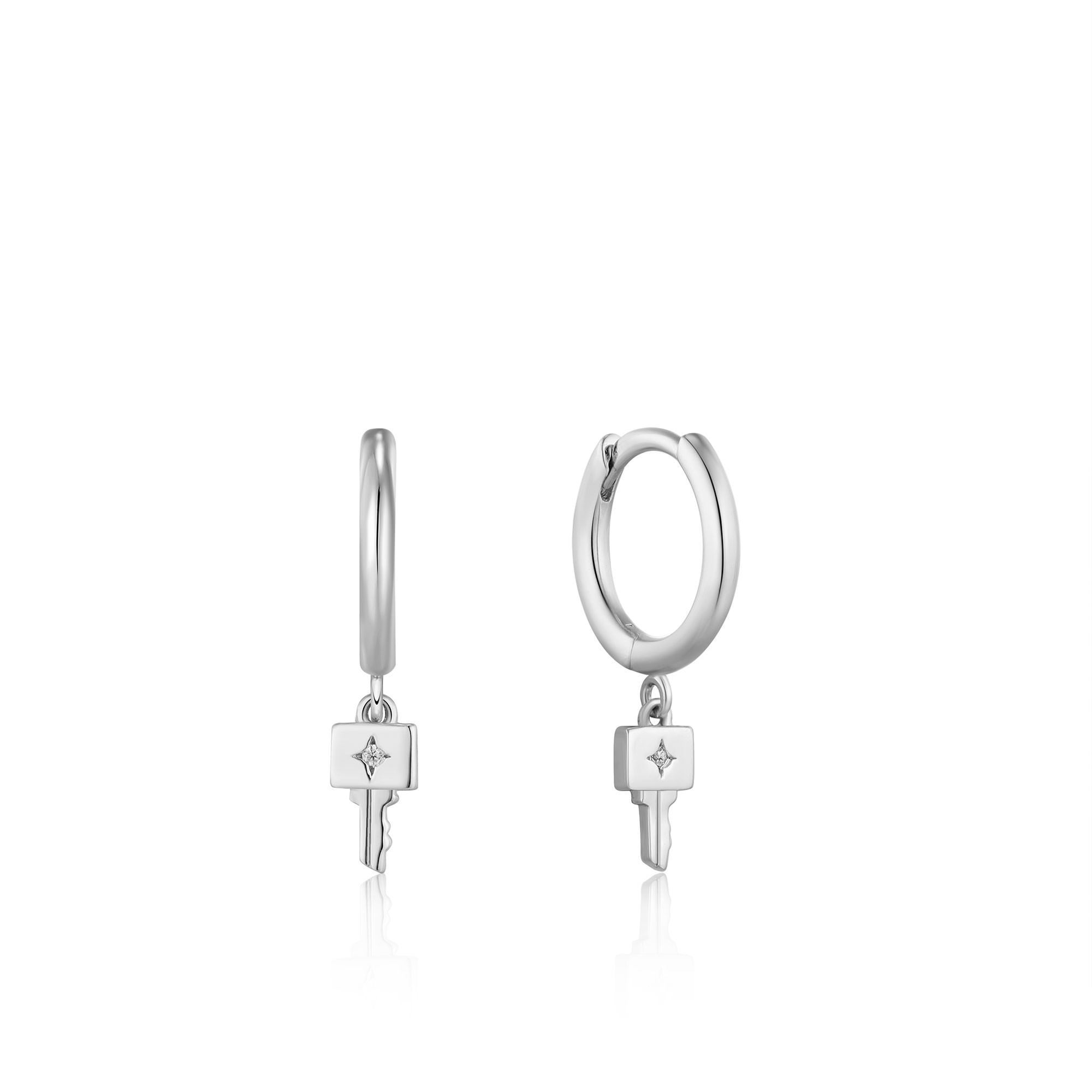 Key Huggie Hoop Earrings