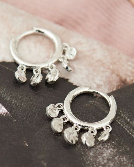 sterling silver mini disc huggie hoops