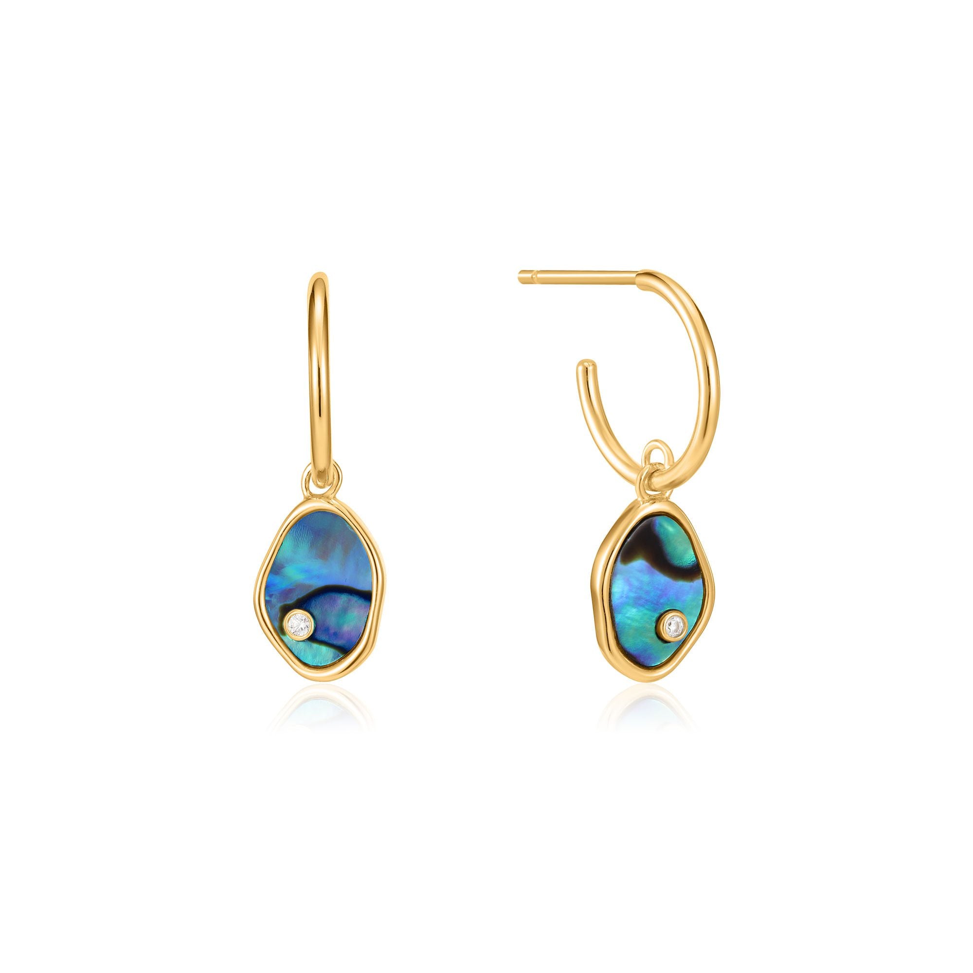 tidal abalone mini hoop earrings