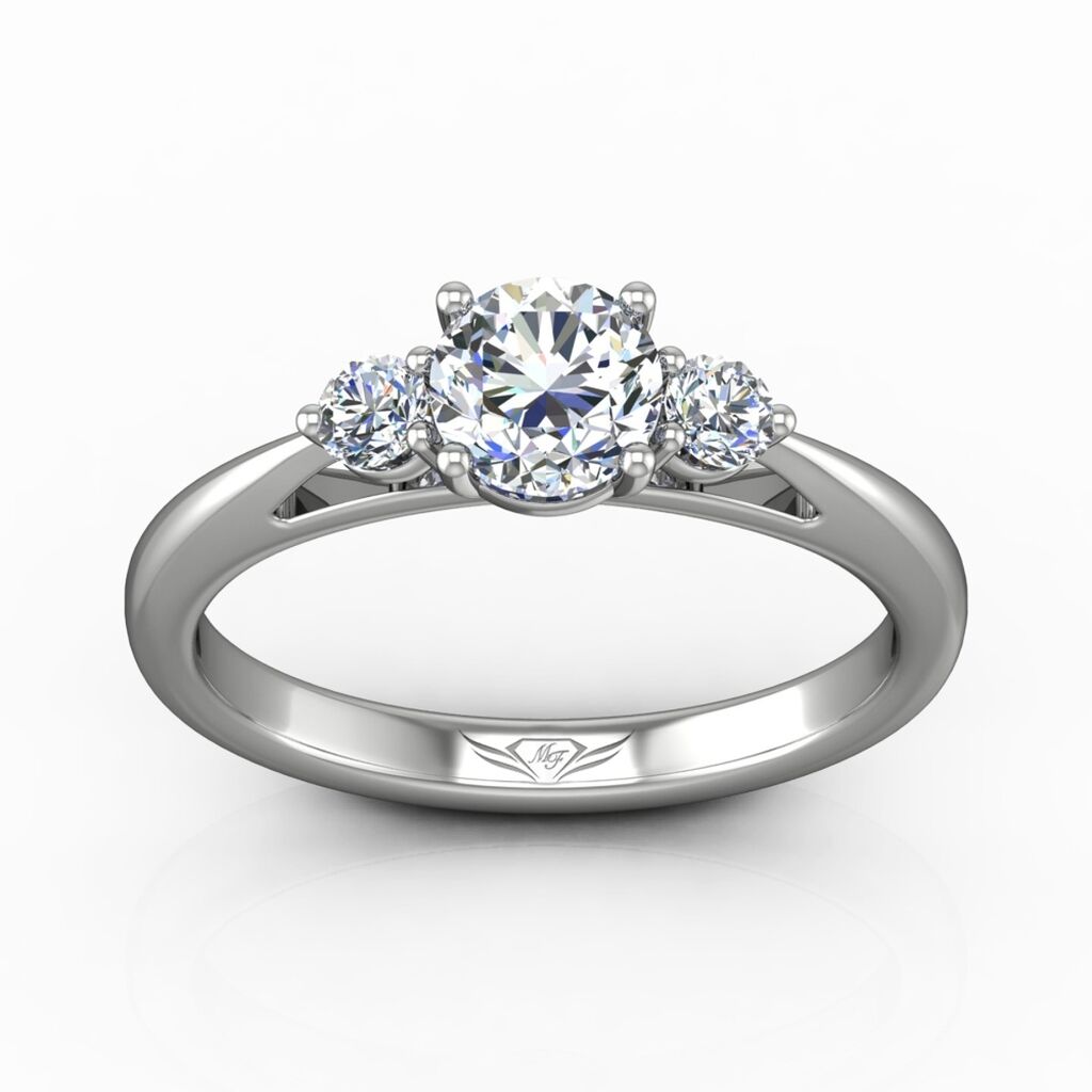Three Diamond Engagement Semi-Mount by Martin Flyer