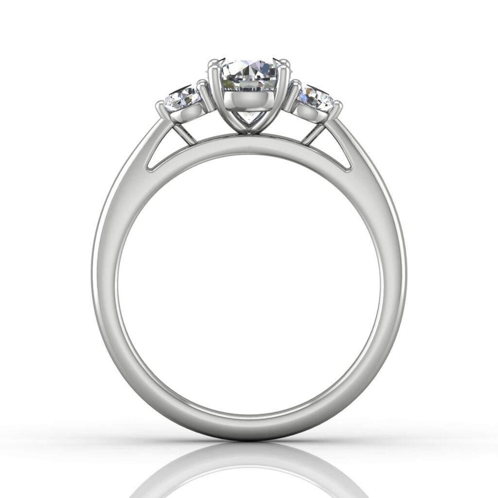 Three Diamond Engagement Semi-Mount by Martin Flyer